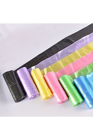 5 Paket Büyük Boy 65x70 Çilek Kokulu Büzgülü Çöp Poşeti 50 Adet Çöp Torbası 60 Litre