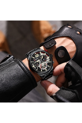 Curren 8395 Çelik Kayışlı Quartz Kol Saati Siyah