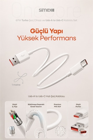 Xiaomi 67w Turbo Hızlı Şarj Seti Güç Adaptörü Başlığı Aleti Redmi Note 14 13 12 11 Pro Poco Uyumlu - 36563628