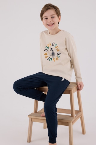 U.S. Polo Assn. U.s. Polo Assn Erkek Çocuk Krem Pijama Takımı Us2214-c-v2