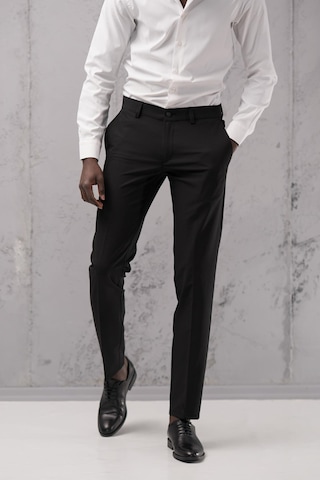 Notra Slimfit Pamuklu Full Likralı Esnek Yazlık Kumaş Pantolon Siyah