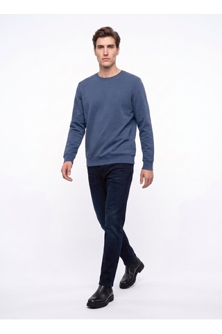 Mustang Mavi Erkek Basic Nakışlı Sweatshirt M6wm-swt1590 Indigo