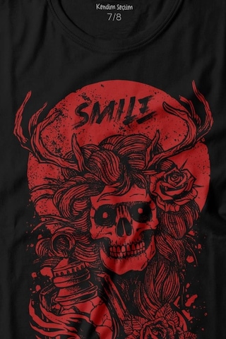 Kendim Seçtim Smile Skull Urban Street Culture Kuru Kafa 2k Baskılı Tişört Çocuk T-shirt 001