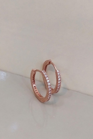 Gümüş 1,1 Cm İnce Taşlı Bayan Halka Küpe Nz523t81 Diğer