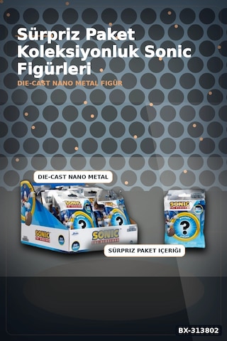 4 Cm Metal Die-cast Mini Sonic Figur Koleksiyon Paketi Surpriz Nano Oyun Bx-313802