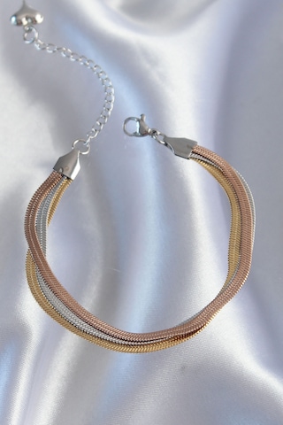 Renkli İtalyan Zincir Model Çoklu Bileklik 316l Çelik