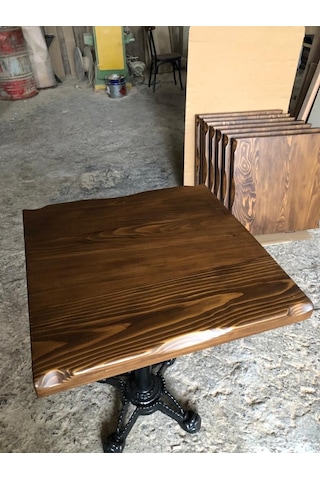 Bintaşmobilya Ceviz Renk Kütük Cafe Masası Imalatı Istanbul 60X60.Cm