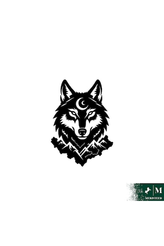 Ay Yıldız Kurt Sticker - Tasarımlı Oto Sticker - Arka Cam, Araç, Motor, Bilgisayar Kasası, Dükkan, Vitrin Ve Kask Etiketi - Düz Yüzey Uyumlu Dekoratif Modifiye Aksesuar Siyah, Beyaz, Kırmızı, Hologram Renk Seçenekli 10x14cm
