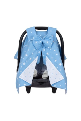 Sevi Bebe Fiyonklu Anakucağı Örtüsü Mavi Yıldızlı Desen