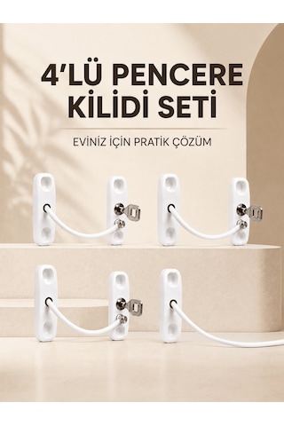 Lexroo Ev Tipi Pencere Güvenlik Ve Emniyet Kilidi 4 Adet Set Çok Renkli