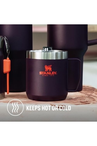 Classic Legendary Camp Mug Paslanmaz Çelik Termos Bardak, Mürdüm Plum , 0.35 Litre