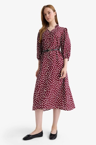 Defacto Relax Fit V Yaka Puantiyeli Yarım Kollu Elbise F5494ax25aubr375 Bordo