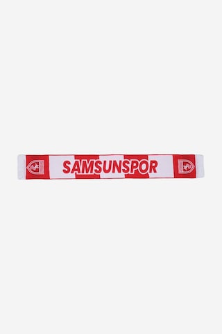 Samunspor Yazılı Çubuklu Atkı Kırmızı