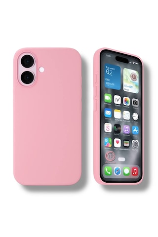 Apple Uyumlu iPhone 17 Kılıf Kamera Çıkıntılı Yumuşak Silikon İçi Kadife Lansman Kapak . Pembe