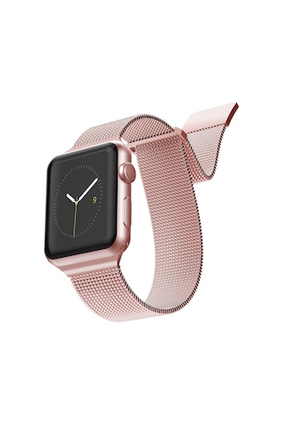 Watch 42mm Uyumlu Metal Hasır Kordon Raptic Mesh Band Serisi Rose Gold Rose Gold
