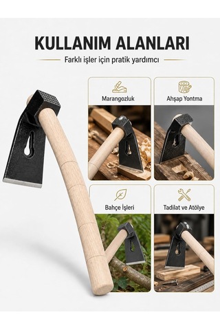 Çelik Keser Ekonomik Dayanıklı Odun Bahçe Ot Çift Yönlü Ahşap Ergonomik Saplı Profesyonel 500 Gr Diğer