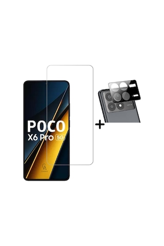 Xiaomi Poco X6 Pro 5g Temperli Cam Ekran Koruyucu Ve Kamera Lens Koruyucu Seti