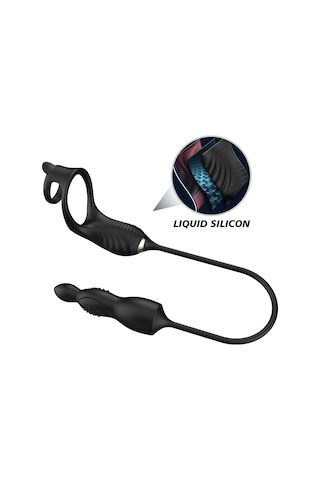 Carmine Titreşimli Masajlı Kumandalı Penis Halkalı Anal Plug