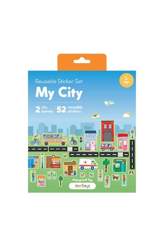 Moritoys Reusable Sticker Set - My City - Tak Çıkar Çıkartma Oyunu