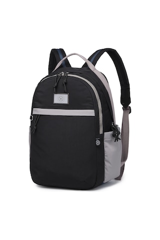 Smart Bags Büyük Boy Su Geçirmez Kumaş Renkli Okul Çantası Siyah/gri