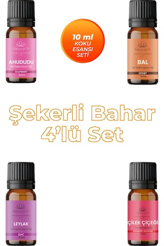 Şekerli Bahar 4'lü Set Oda Kokusu Esansı - Tatlı & Çiçeksi 4x10ml Exotic