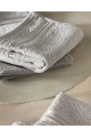 Maynor Bordürü Floşlu 2'li %100 Pamuk El Havlusu - Açık Gri 8684427114438 Gri