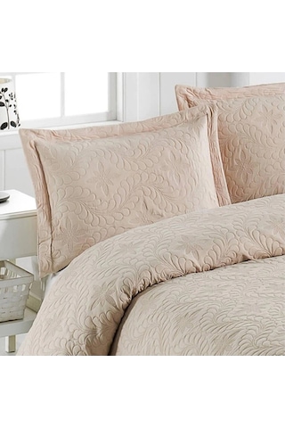 Çift Kişilik Düz Renk Kapitone Yatak Örtüsü, Sade Ve Şık Görünüm 250 X 260cm Bej