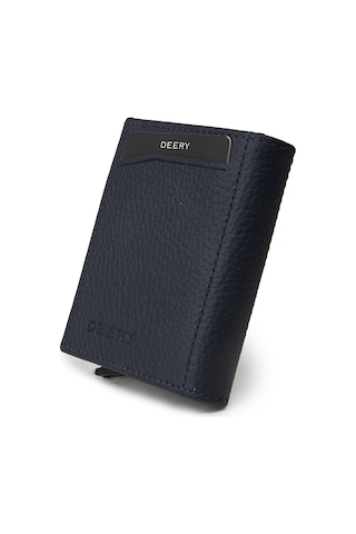 Deery Hakiki Deri Lacivert Mekanizmalı Dikey Erkek Cüzdanı - 00626mlcvz01 Lacivert