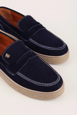 Gondol Erkek Hakiki Deri Casual Flötr Ayakkabı Moc-toe Cz.464 Lacivert
