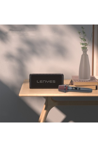Lenyes S829 Karaoke Mikrofonlu Bluetooth Speaker Hoparlör V5.0 Siyah Siyah