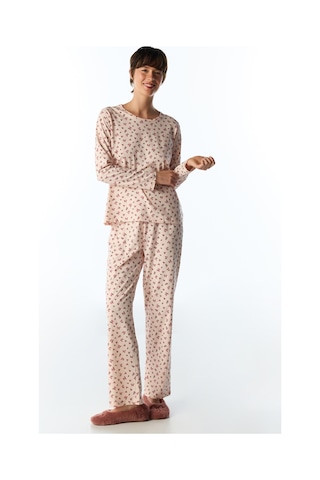 Penti Açık Pembe Petal Çiçekli Uzun Kollu Pantolon Pijama Takımı Soft Pınk