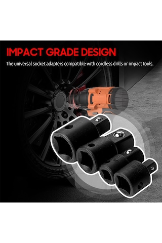 Xindoker 4'lü Soket Adaptör Seti - 1/4" 3/8" 1/2" Çap Değiştirme - Otomotiv Ve Dıy İşler İçin Pratik Çözüm