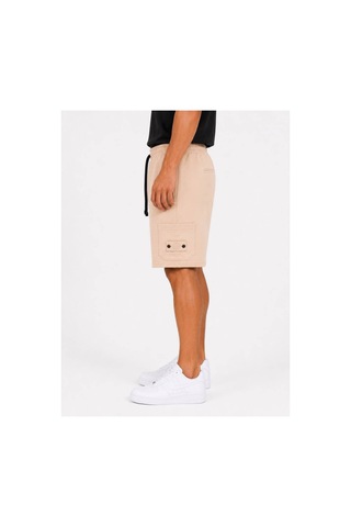 Hzr Wear Erkek Pamuklu Cepli Regular Fit Beli Bağcıklı Komando Cepli Şort Açık Bej