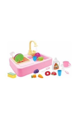 Kayyum Modern Çeşmeli Lavabo Seti Pilli Mutfak Oyuncak Seti