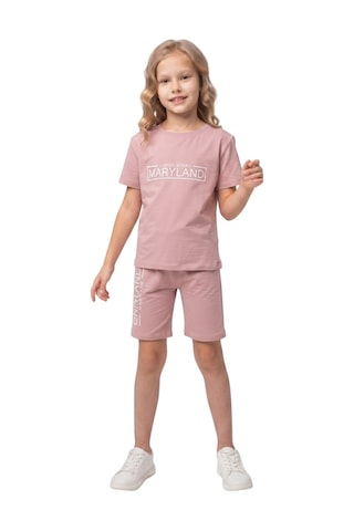 New Kids Çocuk Kız Takım Glkrs Kaprili Maryland Baskılı Rahat Kumaş .-91215 Gülkurusu
