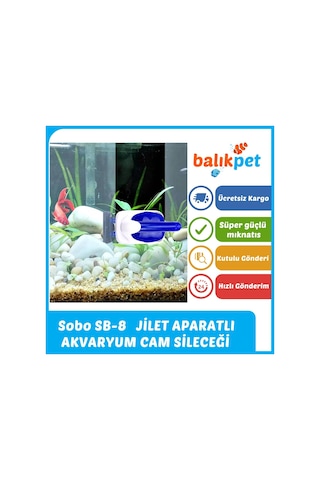 Sobo Sb-8 Jiletli Mıknatıslı Akvaryum Cam Sileceği