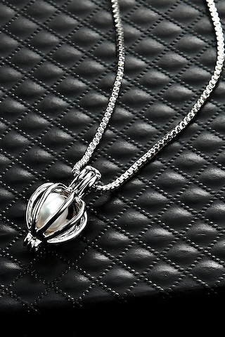 Markafox Sevgililer Günü için İstiridye İçinde Gerçek İnci Kolye Gümüş