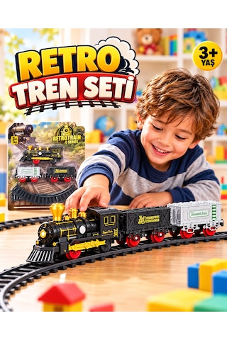 Klasik Pilli 9 Parça Tren Locomotıve Konteyner Ve Transport Vagonlu Oyuncak Seti