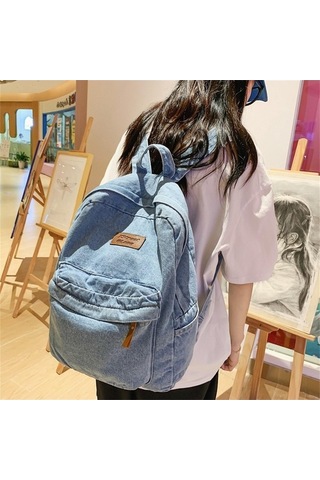 Ganzhoushop Üniversite The Sırt Sırt Seyahat Retro Okul Okul Matches Kot Kot Klasik Kızlar İmage İçin İçin Çantası,kadın Çantası Çantası Çantaları Pv Çok Renkli