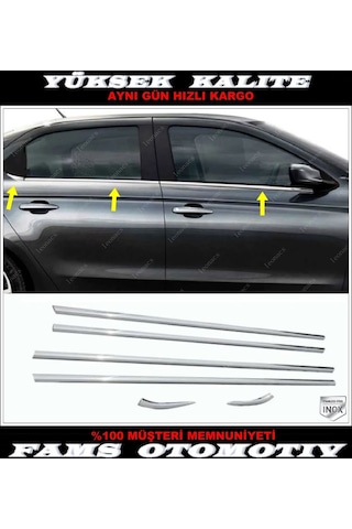 Famsotomotiv Peugeot 301 Paslanmaz Krom Cam Çıtası 6 Parça 2012 Üzeri