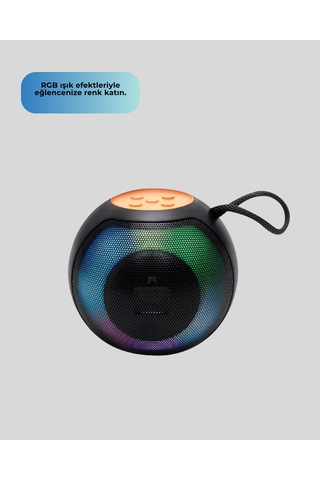P62 Bluetooth Hoparlör, Taşınabilir, Rgb Işıklı, 360 Surround Ses