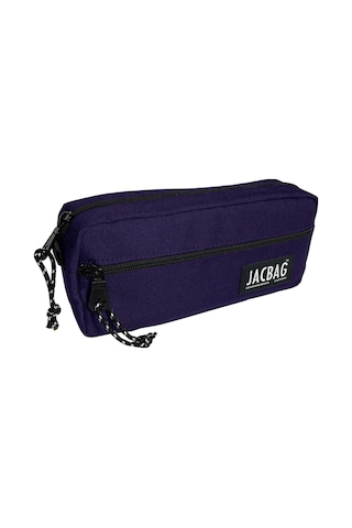 Jacbag Çift Fermuarlı Mor Kız Çocuk Kalem Kutusu Çok Renkli