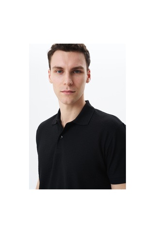 AR-MA Arma Erkek Basic Regular Fit Jakarlı Süprem Polo Yaka Tişört Y29374356402 Siyah