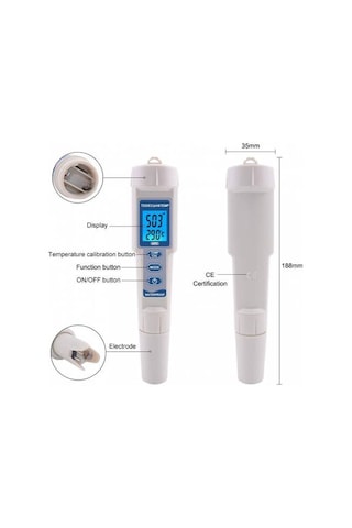 Aek-Tech Ph-3508 4 Ü 1 Arada Ph Metre Tds Ec Ve Sıcaklık Ölçer N11.1012