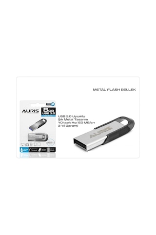 Auris 8 GB USB 3.0 Metal Flash Bellek
