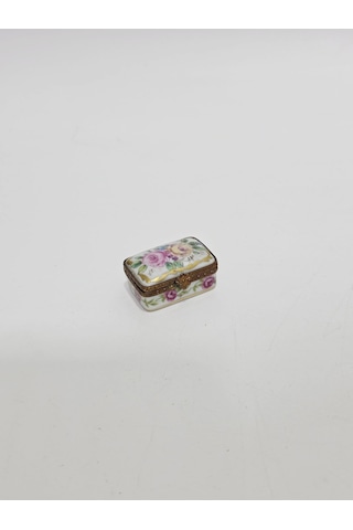 Antika Limoges Porselen Minyatür Kutu 3,5x2,8cm 100