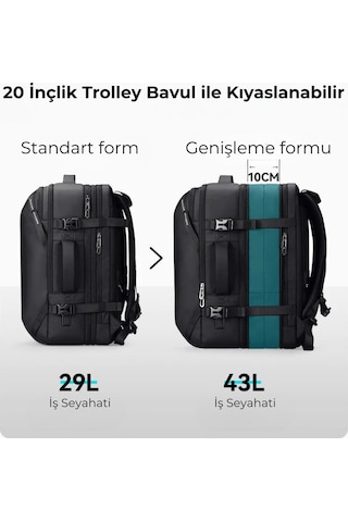 Mark Ryden Infinitely Genişletilebilir Çoklu Bölmeli Laptop Giysi Siyah Renk Sırt Çantası G1 Mr9993 Siyah