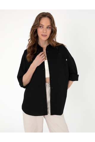 Pierre Cardin Kadın Siyah Gömlek Desenli 50313596-vr046 Siyah