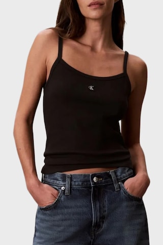 Calvin Klein Pamuklu Regular Fit Logolu Kare Yaka İp Askılı Top Lv047g208gub1 Bayan Top Lv047g208g Ub1 Siyah