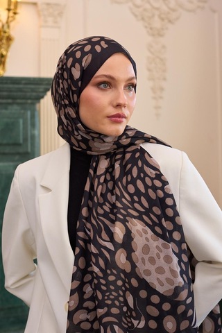 İpekhan Soft Şal Kahve 3050-08 Çok Renkli